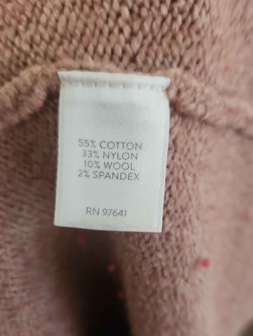 J. Jill Draped Funnel Neck Wool Knit Speckled Pink Sweater Small - Picture 6 of 10